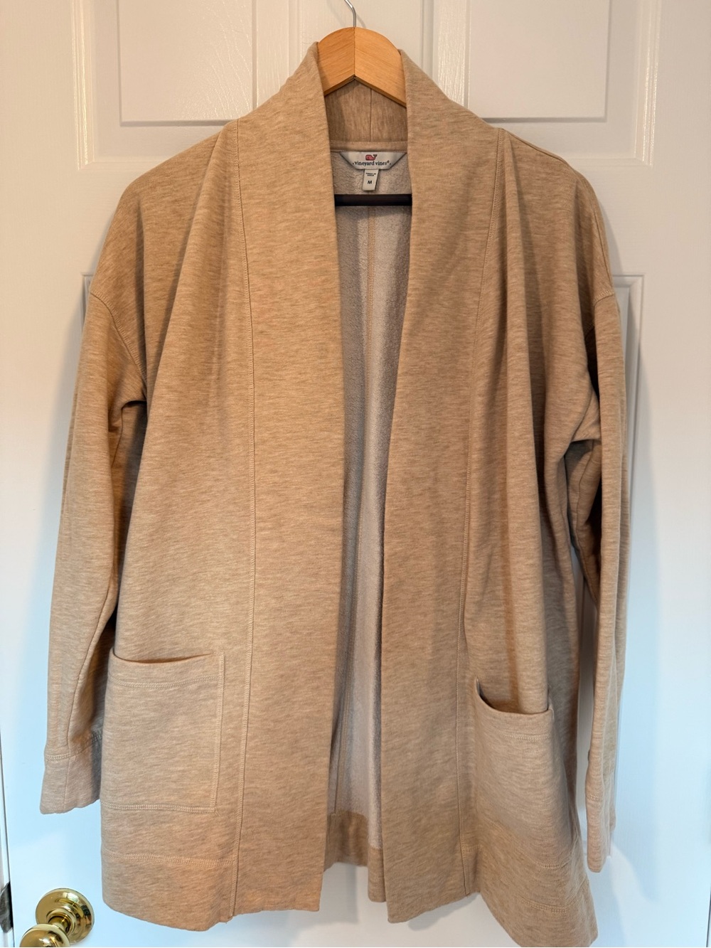 Vineyard Vines Beige Open Front Shawl Collar Blazer